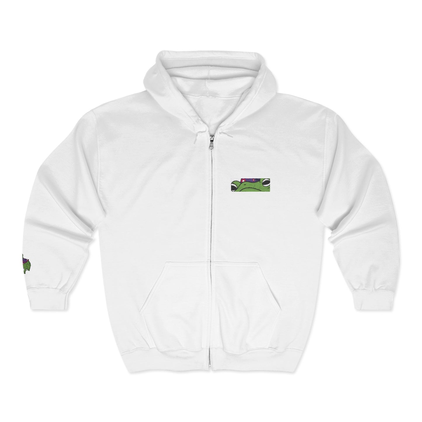Frog Wizard Embroidered Hooded Zip up Sweatshirt