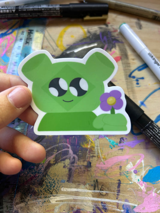 Fern Holding a Flower Sticker