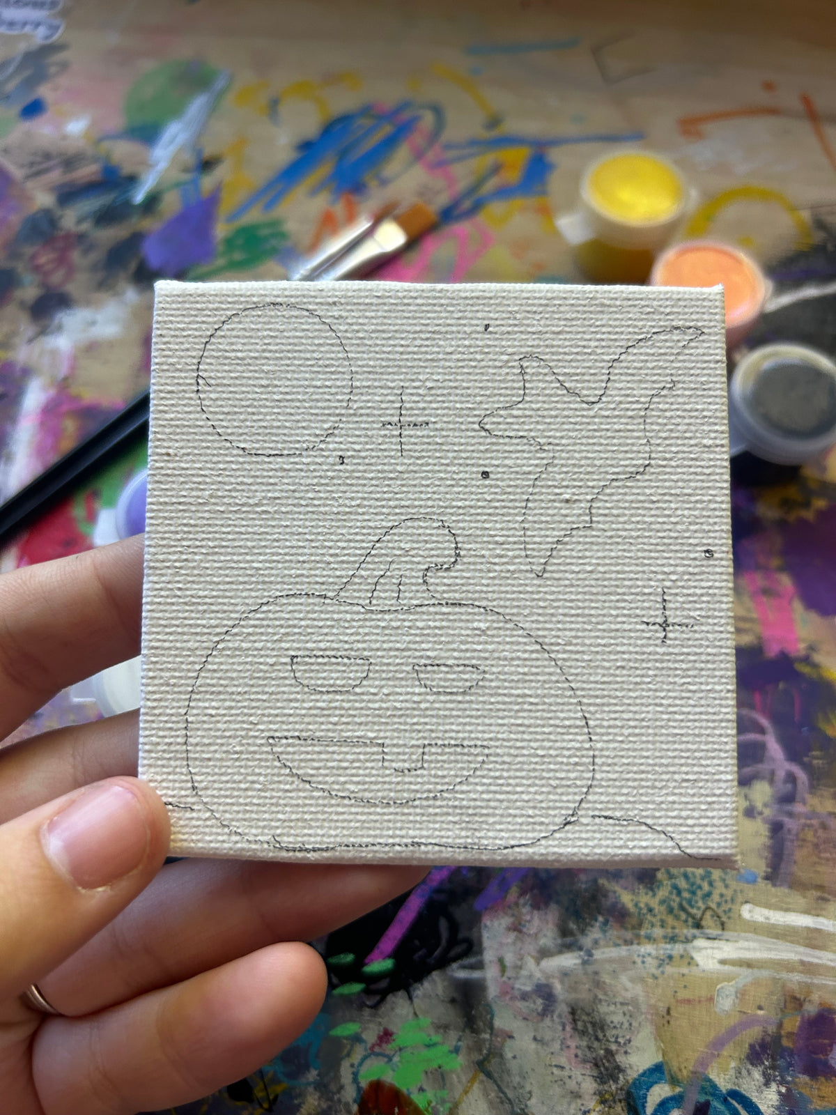 Halloween Paint Your Own Pumpkin & Bat Canvas Kit