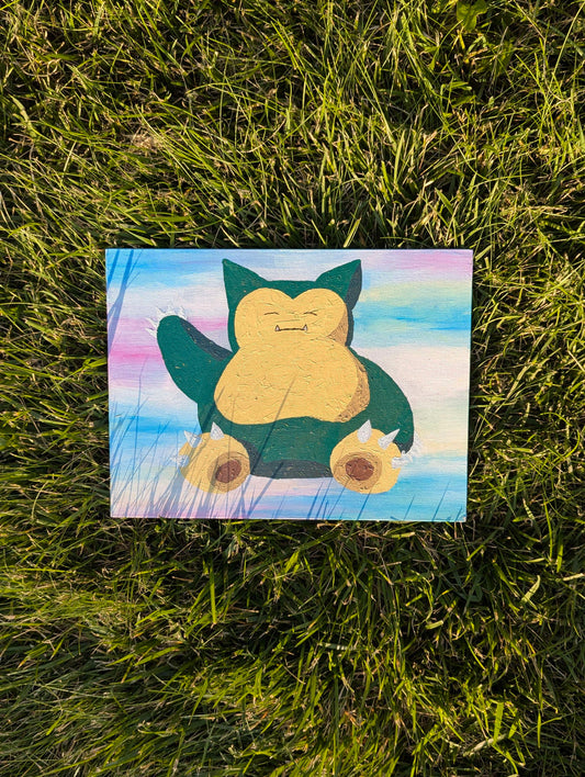Snorlax original painting (9x12)