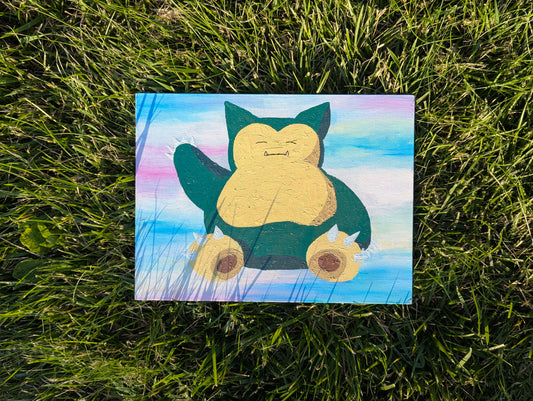 Snorlax original painting (9x12)