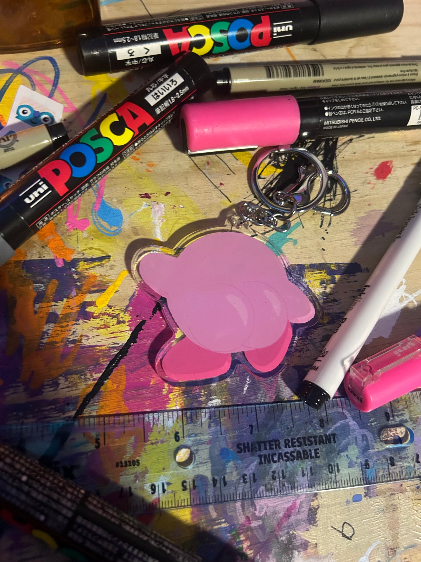 Kirby Acrylic Keychain - 3” Cartoon Booty Fan Art