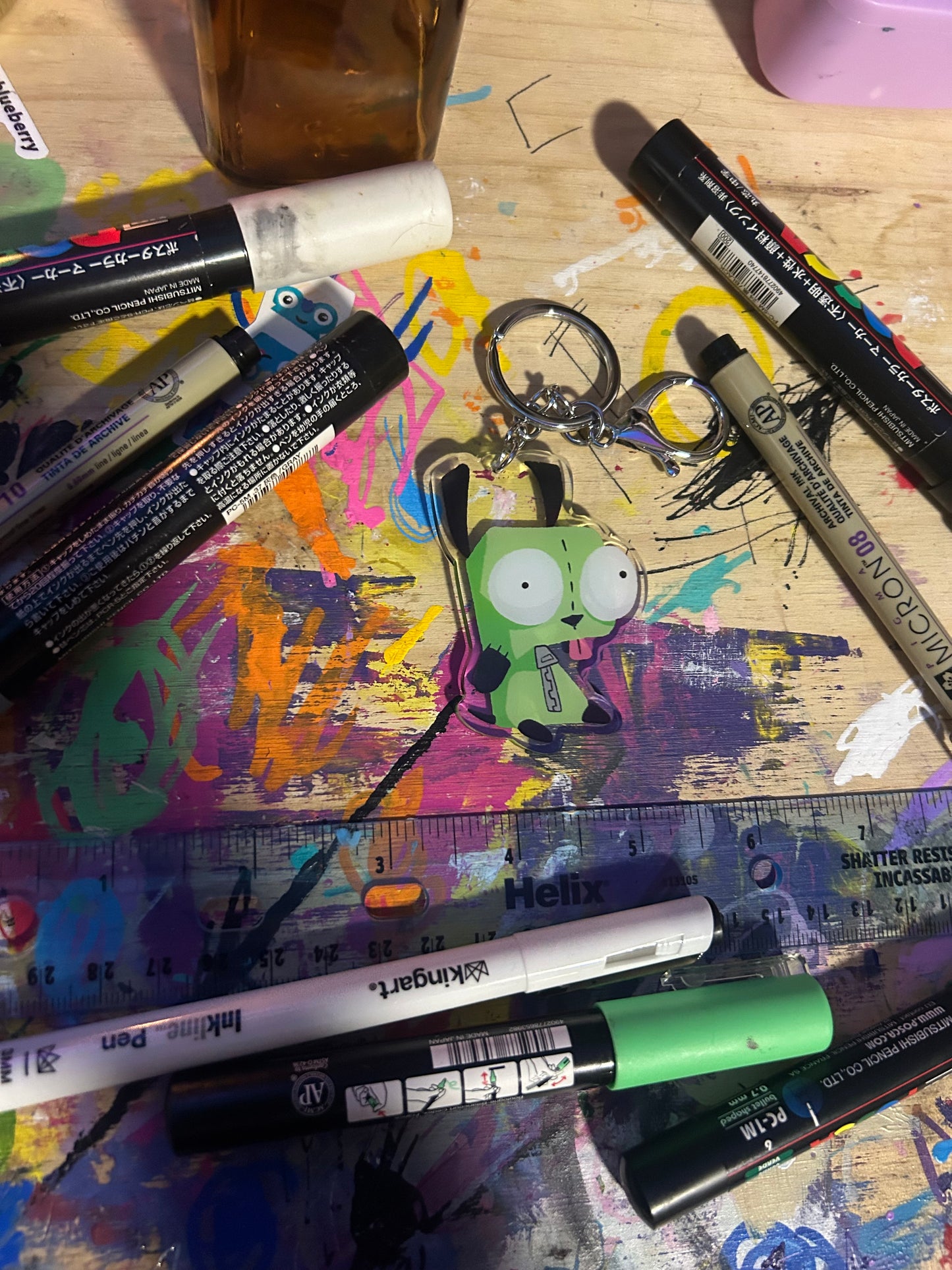 GIR Acrylic Keychain - 3” Silly Cartoon Fan Art