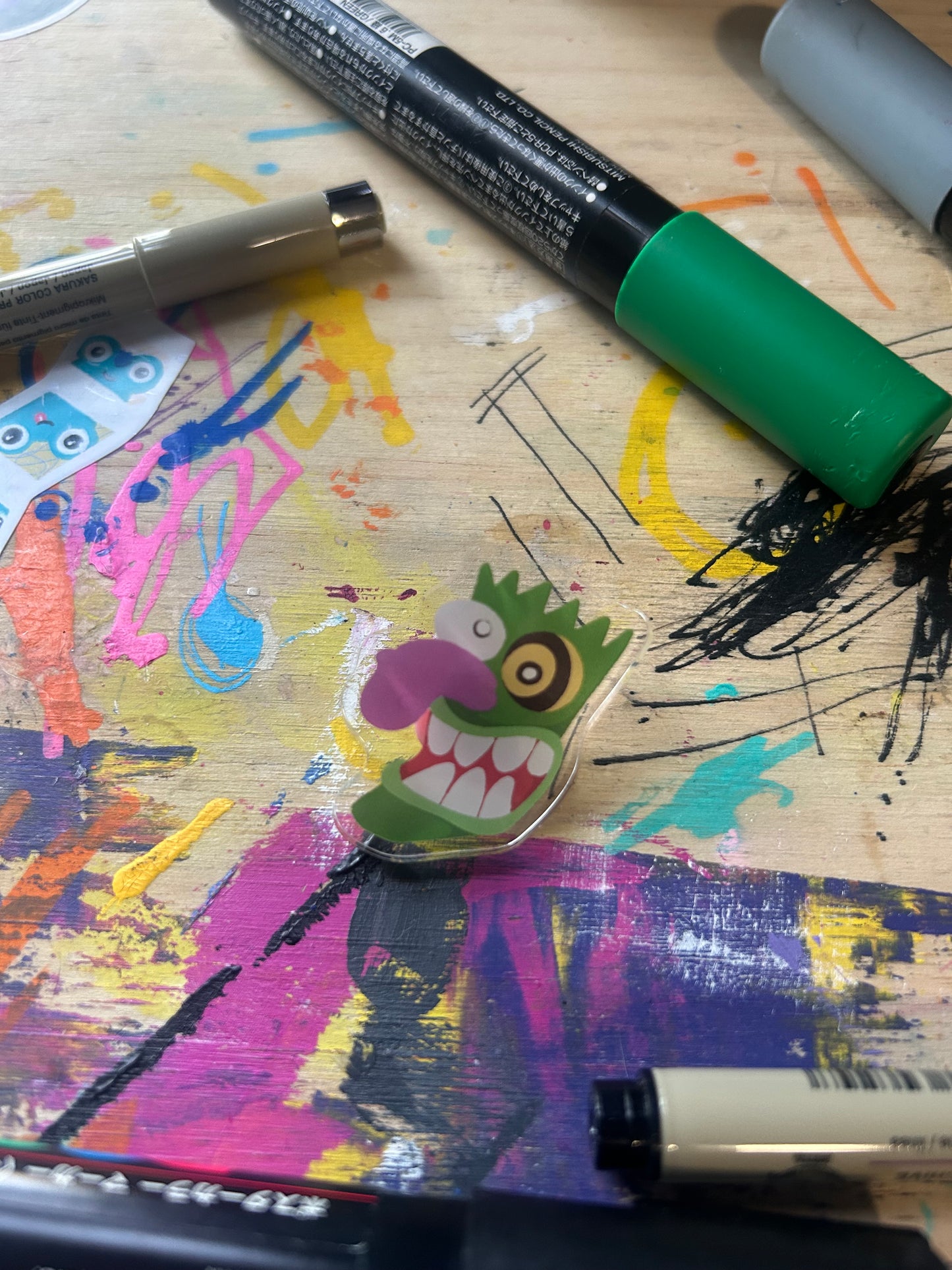 Courage Mask Acrylic Pin - 1.5 inch