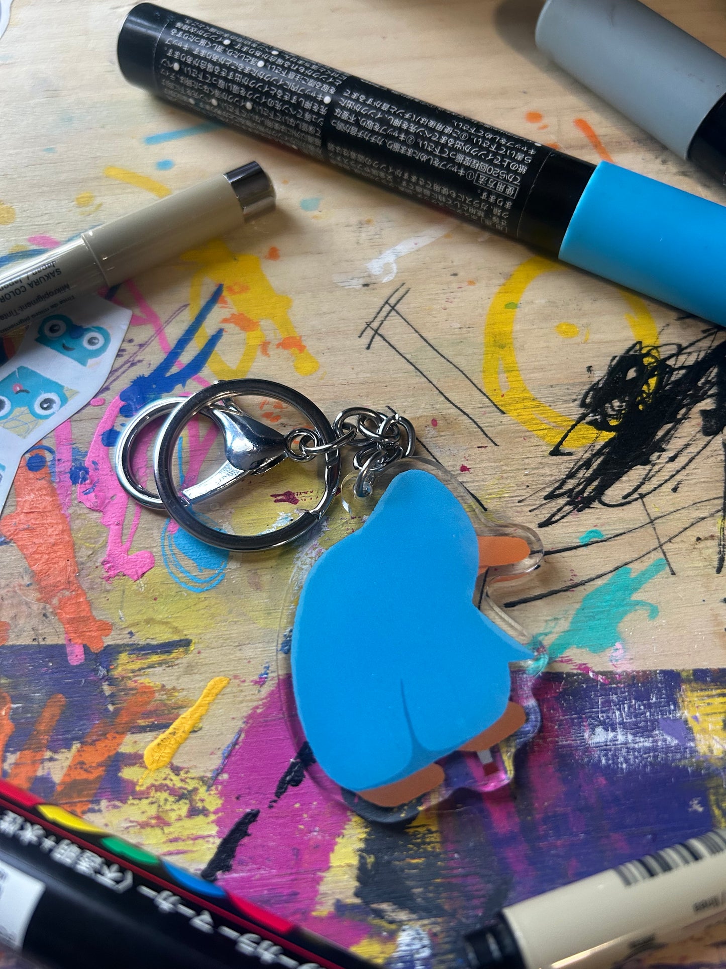 Club Penguin Old Man Acrylic Keychain - 2 inch