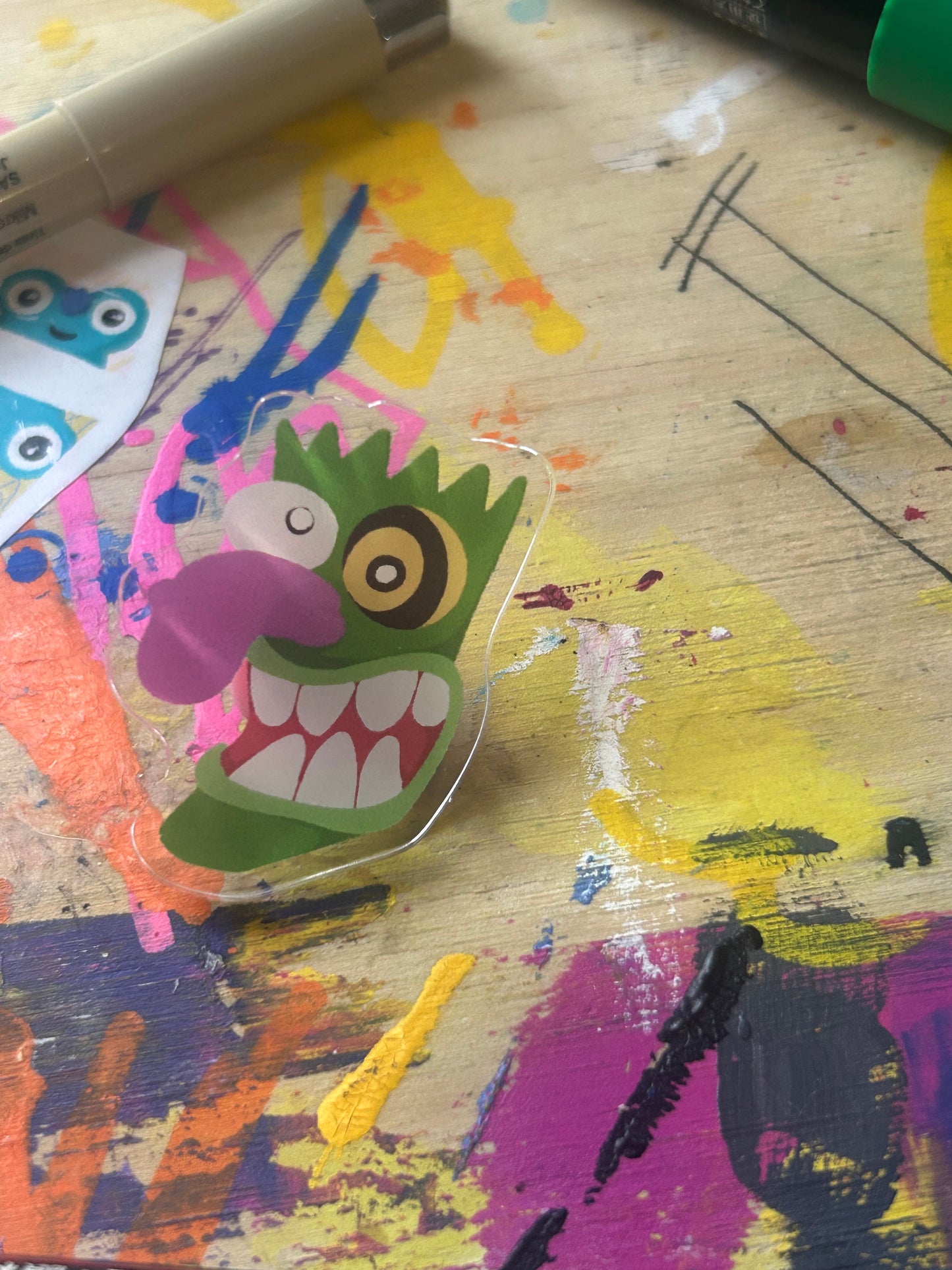 Courage Mask Acrylic Pin - 1.5 inch