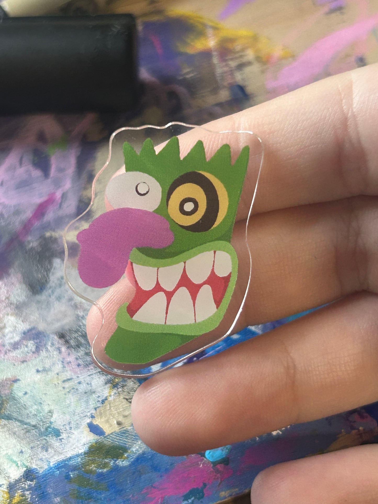 Courage Mask Acrylic Pin - 1.5 inch