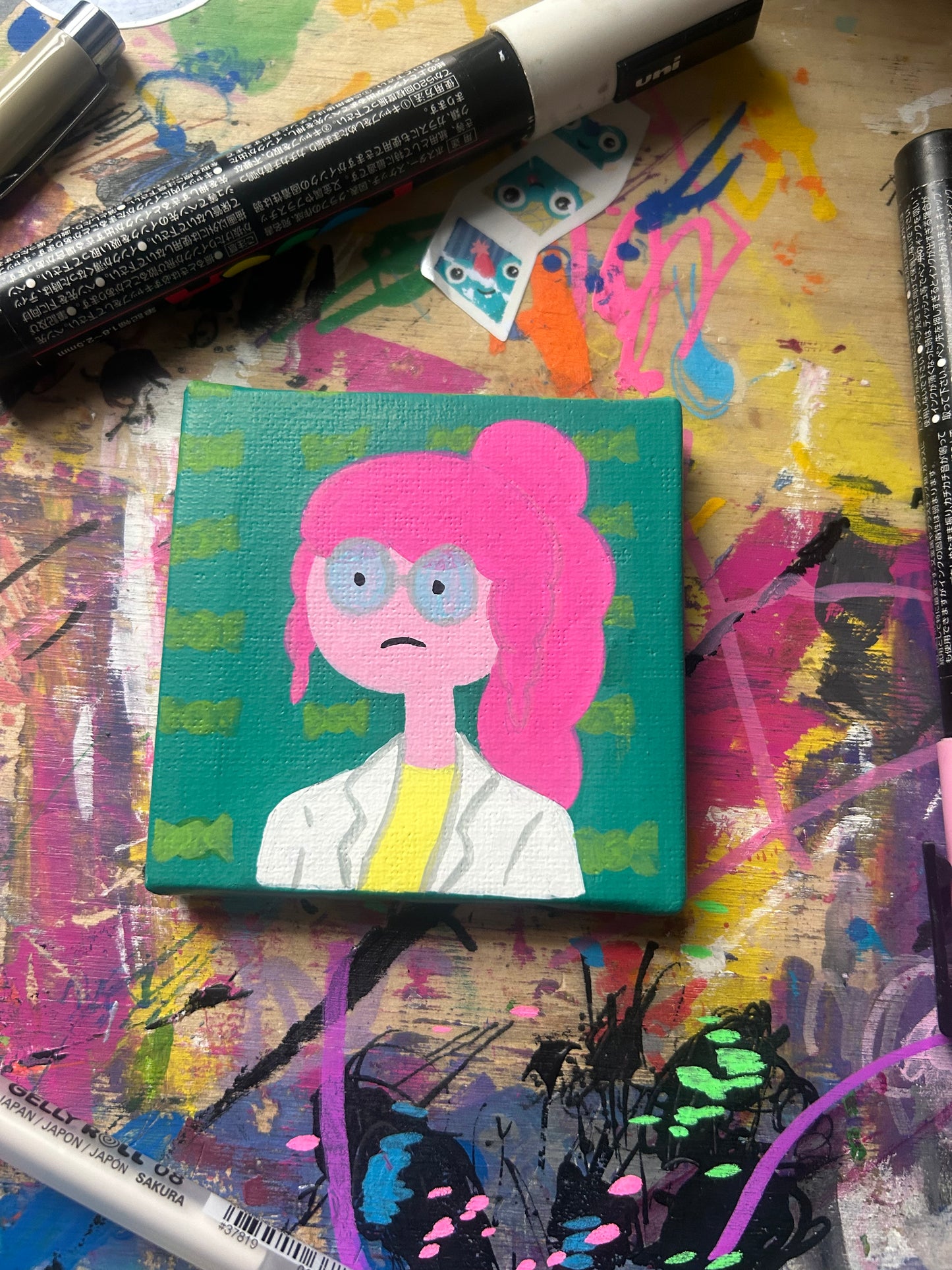 Princess Bubblegum Painting - 3x3 Fan Art