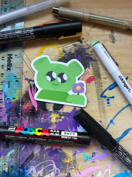 Fern Holding a Flower Sticker