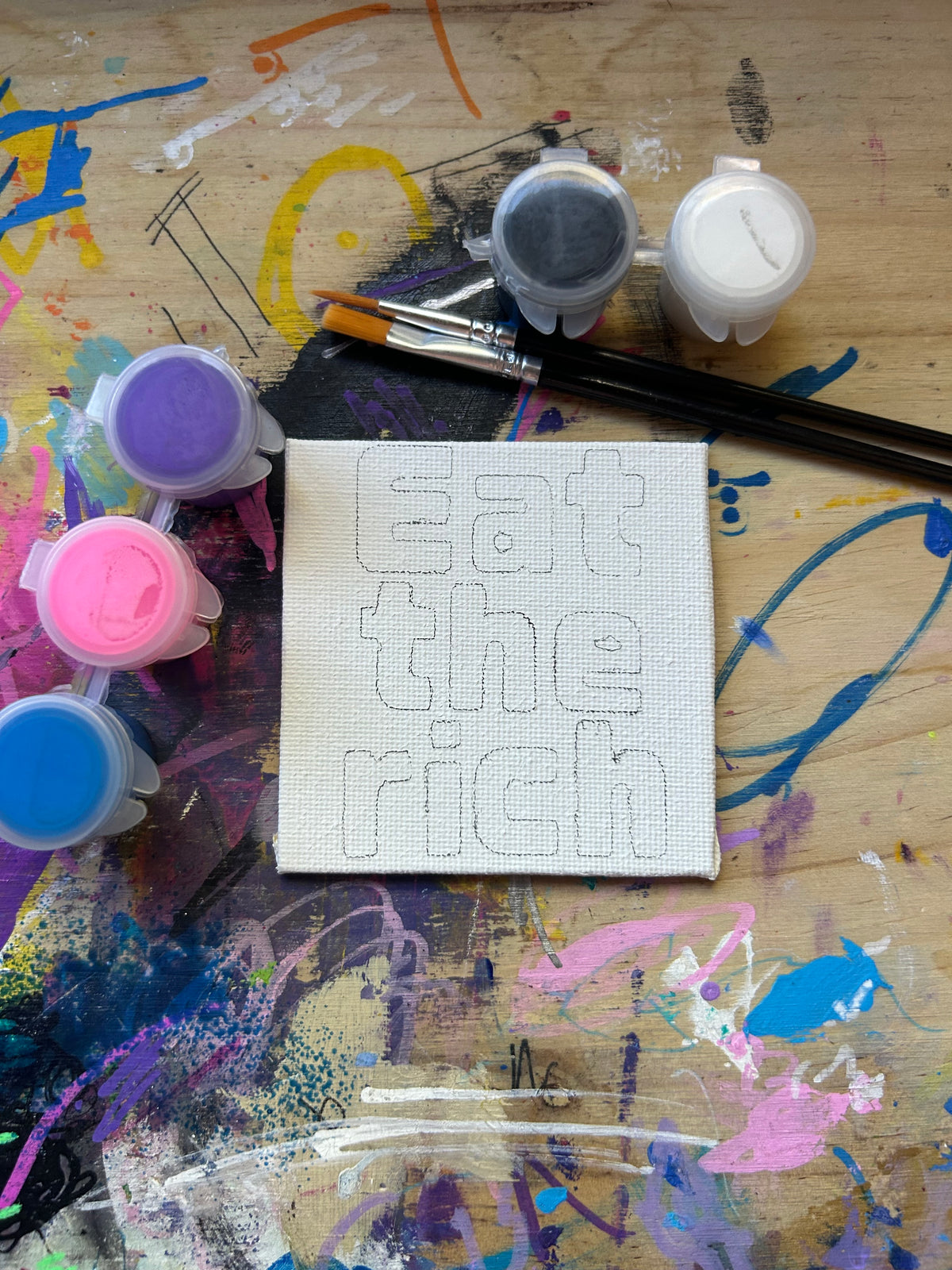 Eat the Rich Paint Your Own Mini Canvas Kit