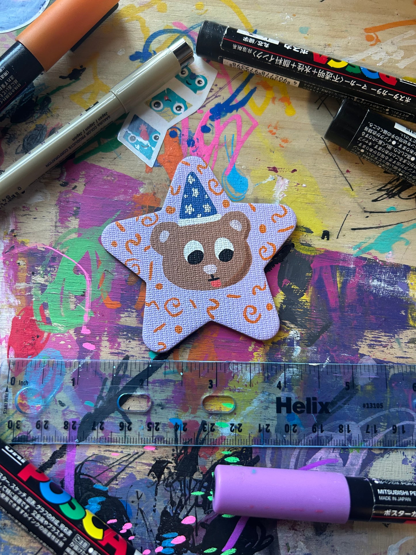 Wizard Bear and Wizard Dog Mini Canvas Magnet Set - 2.5 Inches