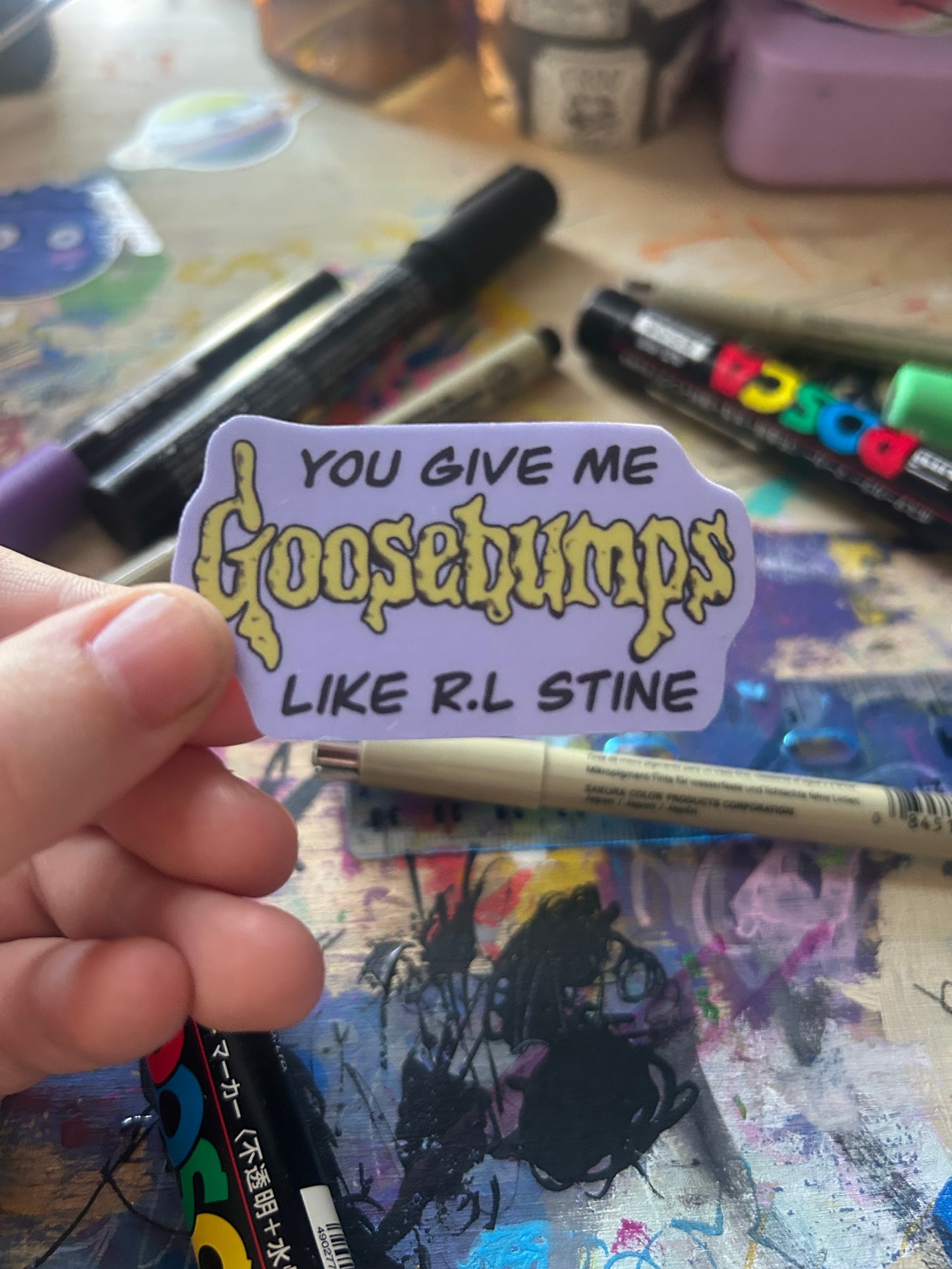 You Give Me Goosebumps Valentine Sticker - Horror Romance Fan-Inspired Art