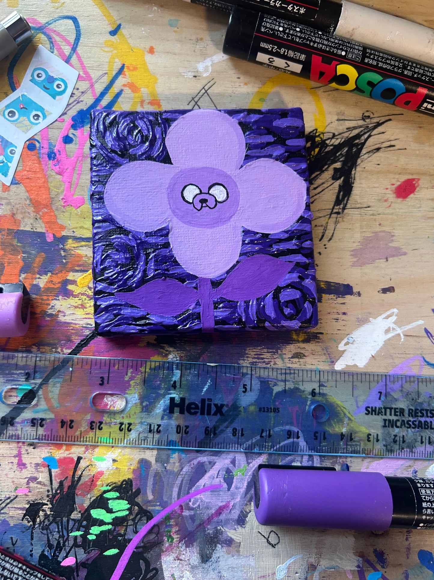 Finn and Jake Flower Paintings - 3x3 Fan Art