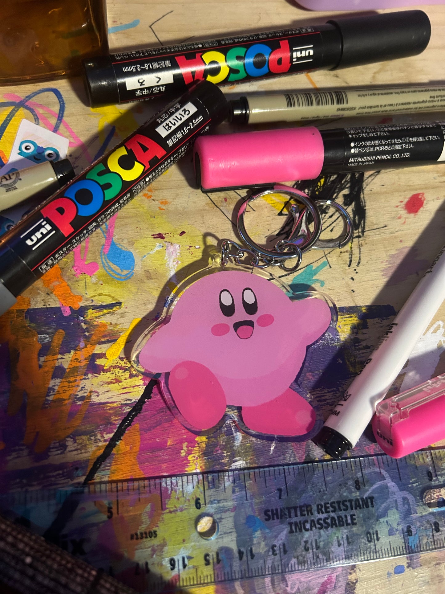 Kirby Acrylic Keychain - 3” Cartoon Booty Fan Art