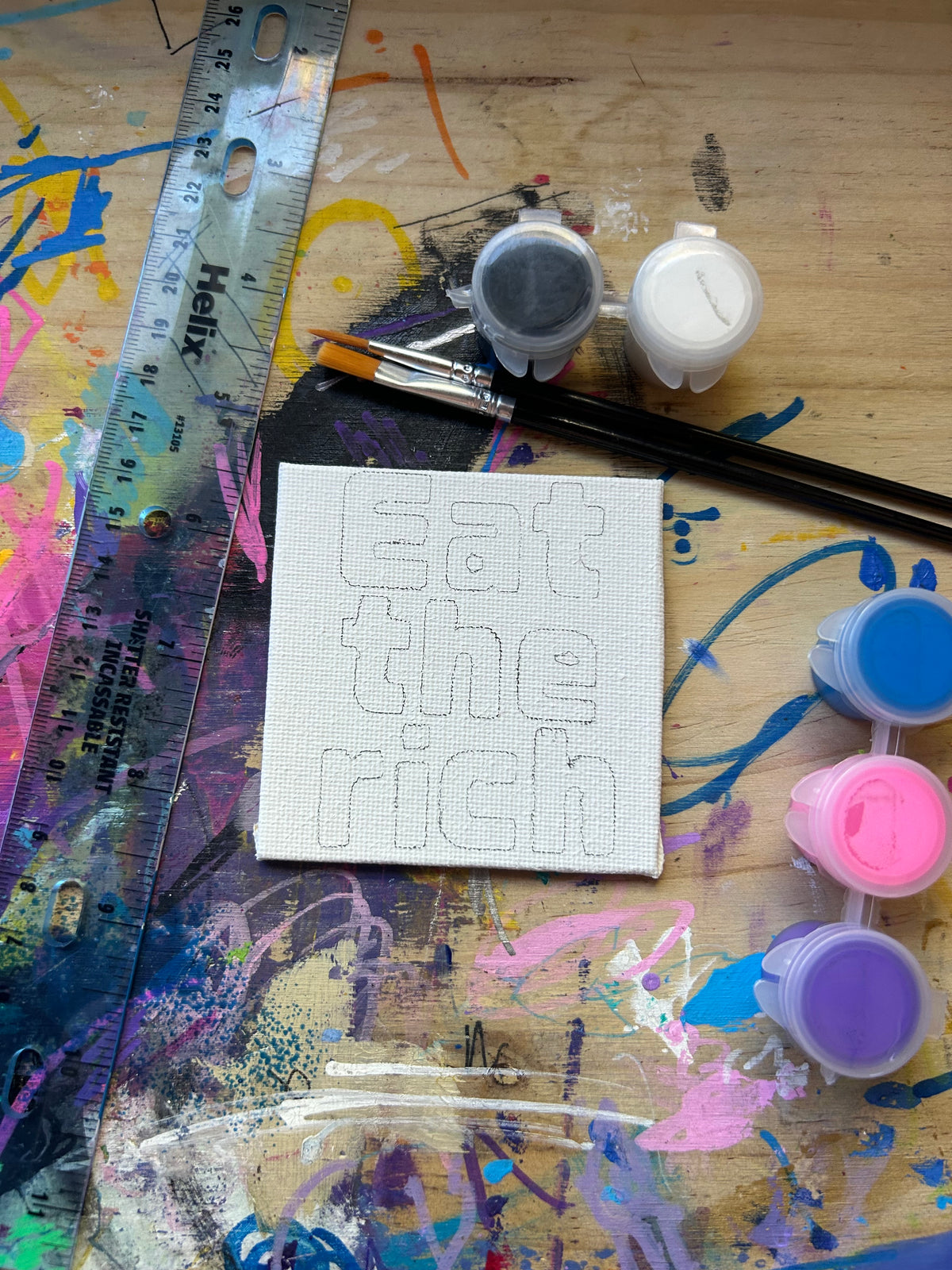 Eat the Rich Paint Your Own Mini Canvas Kit