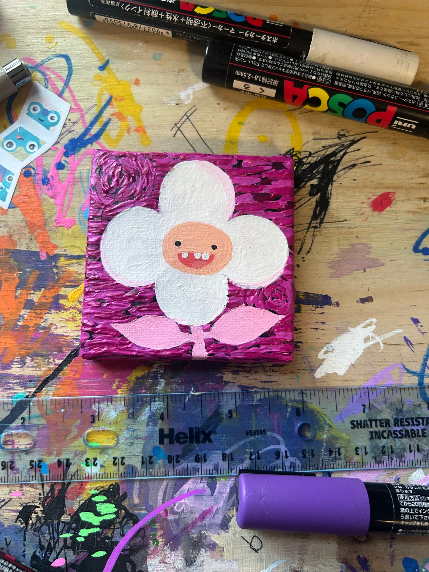 Finn and Jake Flower Paintings - 3x3 Fan Art