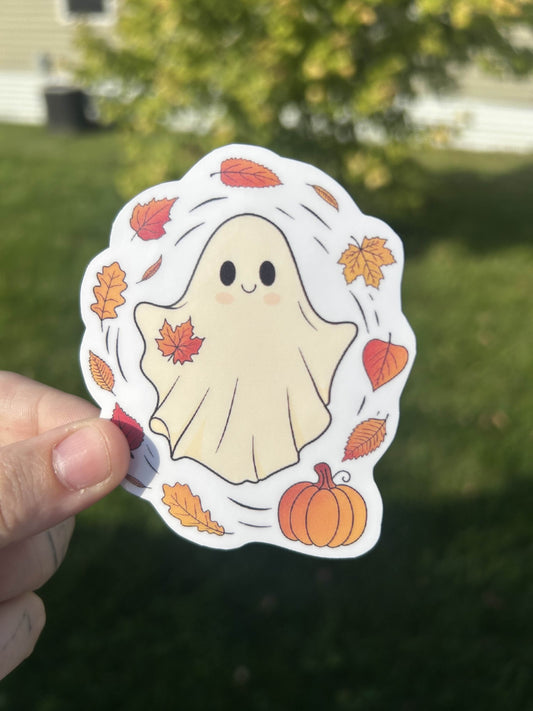 ghost leaf vinyl sticker