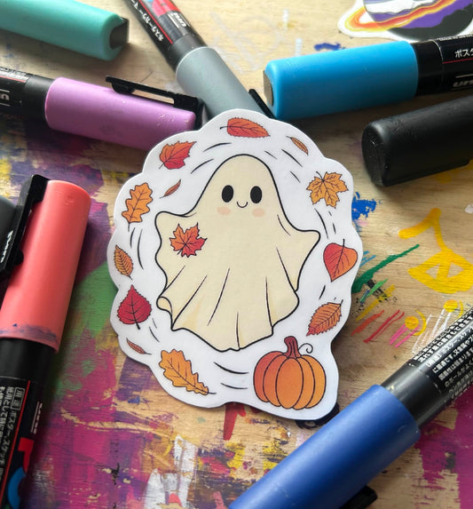 ghost leaf vinyl sticker