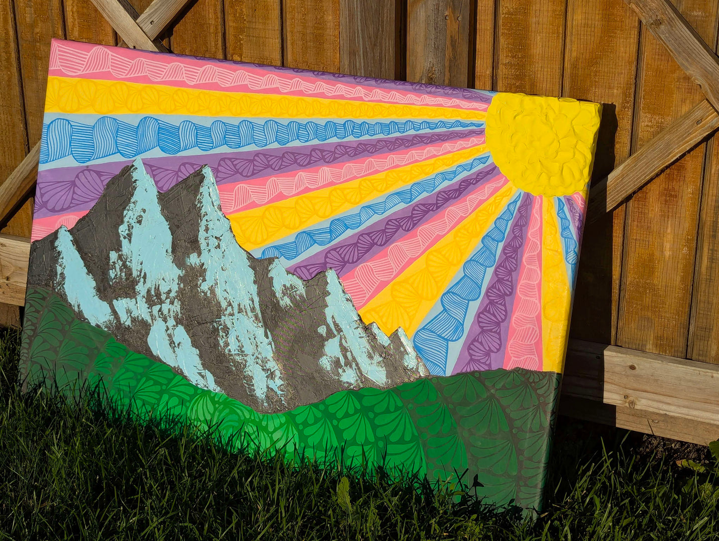 original canvas mountain painting  (24x35)