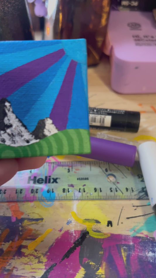 Mini Blue Mountains - 3x2 Textured Painting