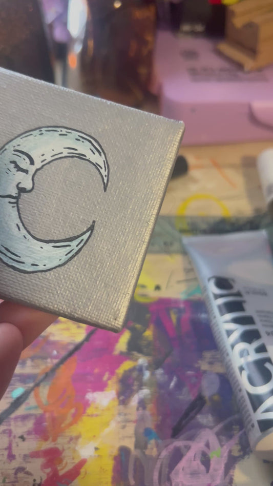 Sun & Moon Set - Gold And Silver Mini Magnet Pair (3x3 each)